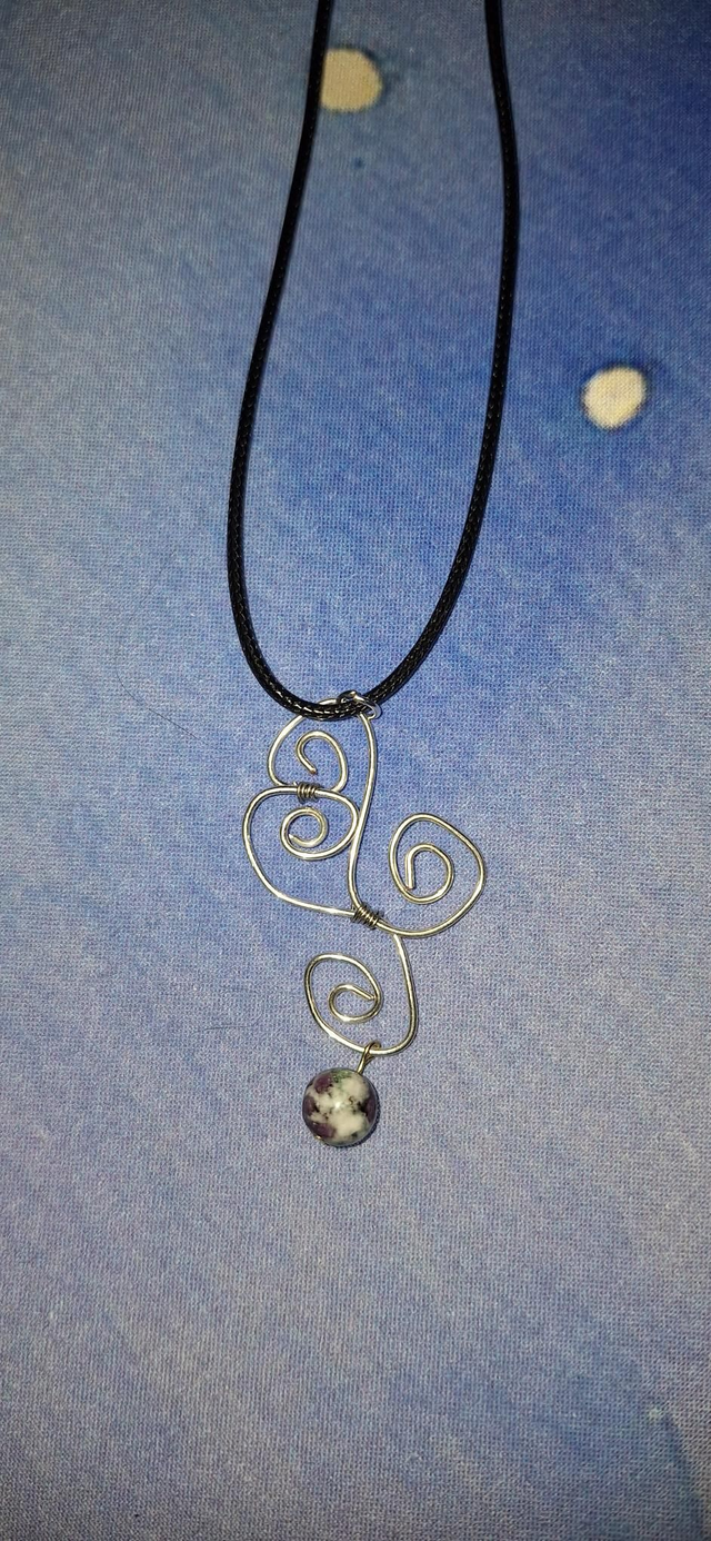 Dream weaver necklace, red tourmaline 