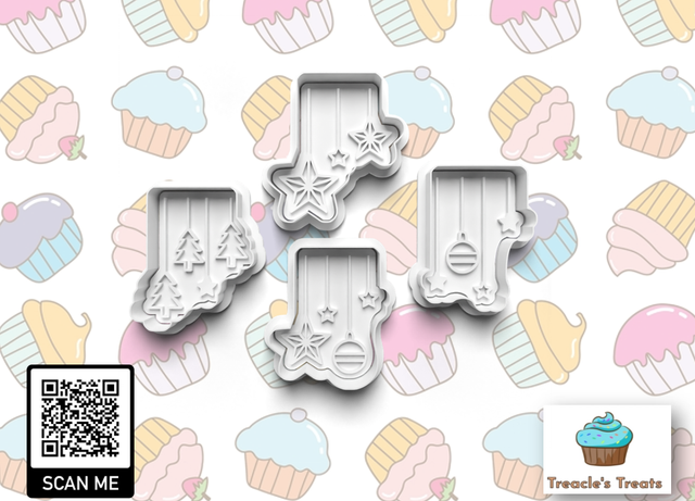 Christmas Hanging Decoration Fondant/cookie stamps with cutters