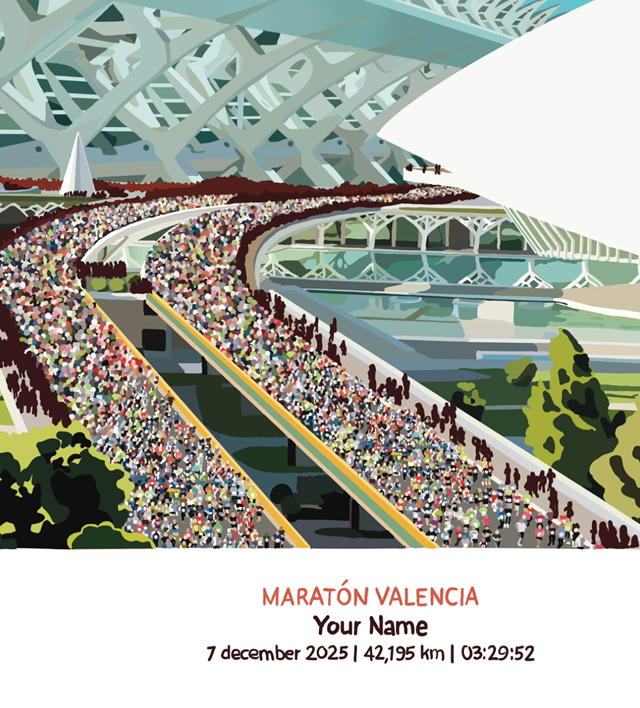 Valencia Marathon Print - Personalized