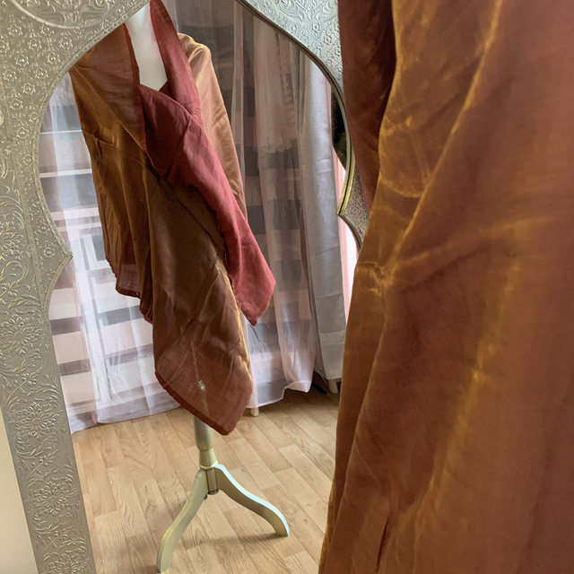 Châle en cachemire rouille brillant 