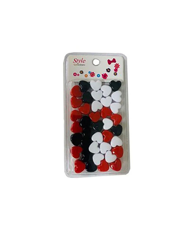 Hair Accessories Red and White heart beads