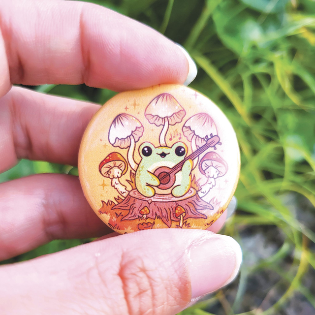 Grenouille musicienne badge