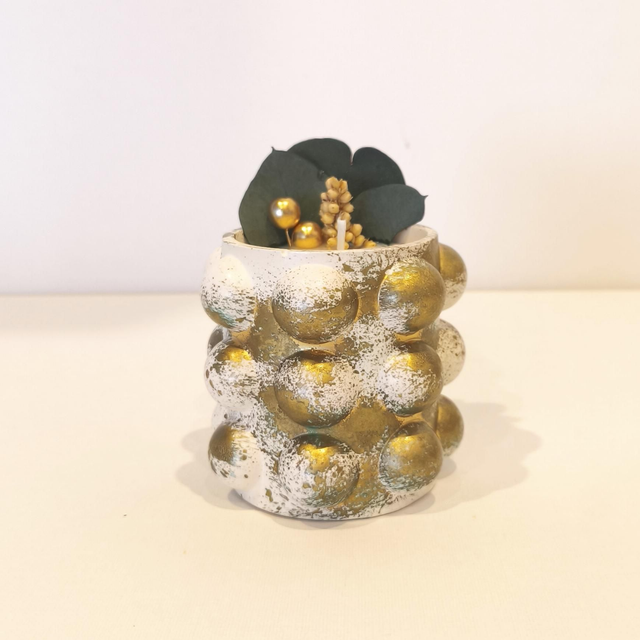 ✨ Bougie artisanale &quot;Bulbeuse&quot; en cire de soja – fleurs séchées &amp; contenant fait main ✨ 