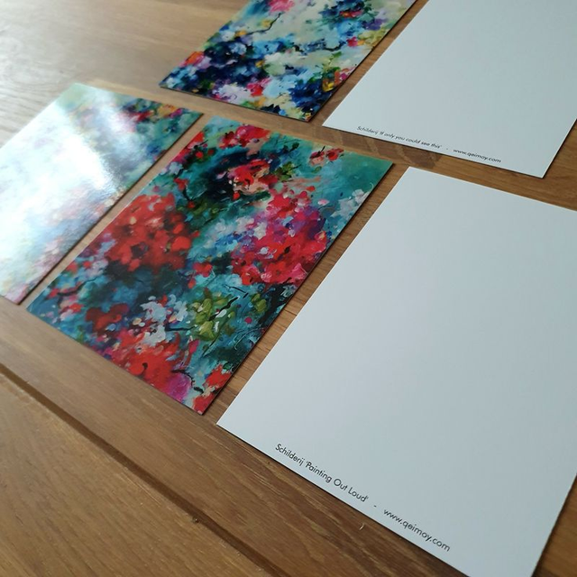 Kaartenset (glanzend) 5 stuks, incl. enveloppen wit (set d)