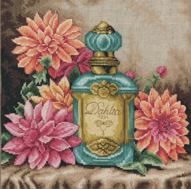 Counted Cross Stitch Kit: The Scent of Dahlia by Lanarte