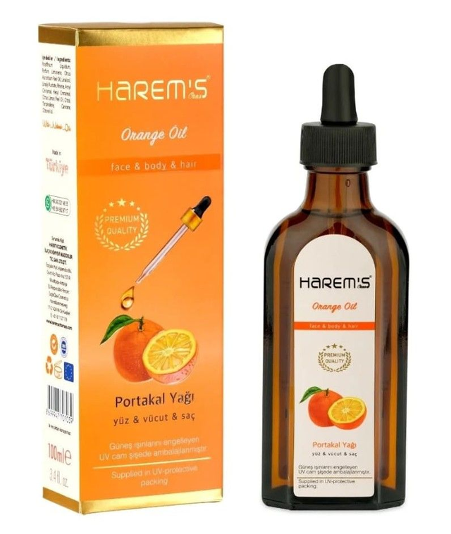 HAREM&#039;S 100ml Regenerujący Olejek z Olejkiem Pomarańczowym do TWARZY, WŁOSÓW I CIAŁA