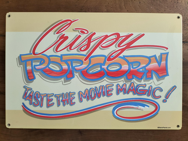 Plaque métal tôle épaisse / Pop corn / occasion T.B.E