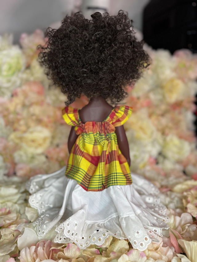 Poupée - Robe madras 100% Coton – Fait main