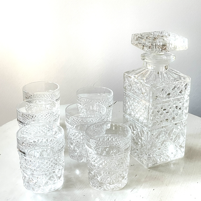 Set von 6 Gläsern mit Karaffe / Whisky