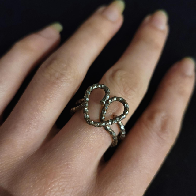 Bronze &amp; Silver Indented Heart