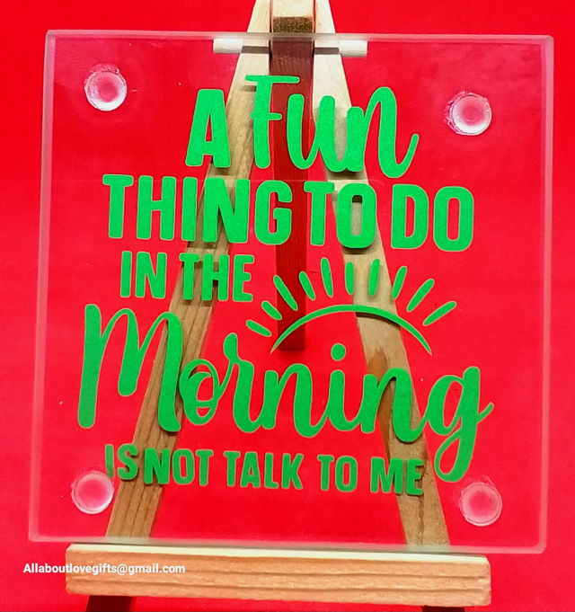 Coaster with Humouring Quote Hand Decorated Unique Glass Coaster with Fun Quote.