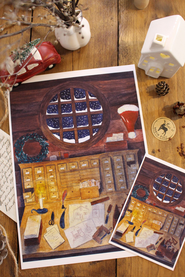 Le bureau du Père Noël - affiche