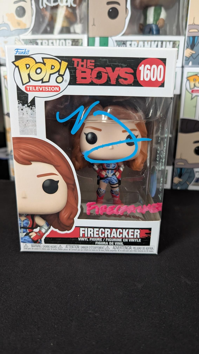 Funko Pop The Boys Firecracker 1600 Signed by Valorie Curry with Monopoly Events COA