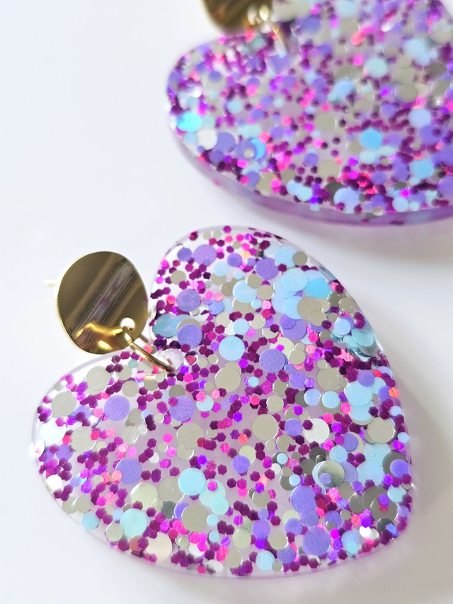 KISS&#039;KISS aux paillettes bleues, argentées &amp; mauves 