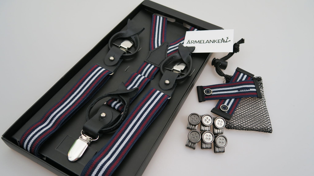 ÄRMELANKER Set Basic "James Cook" Blau Rot Weiss