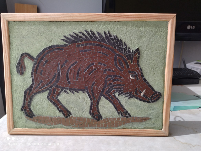 tableau mosaique romaine sanglier