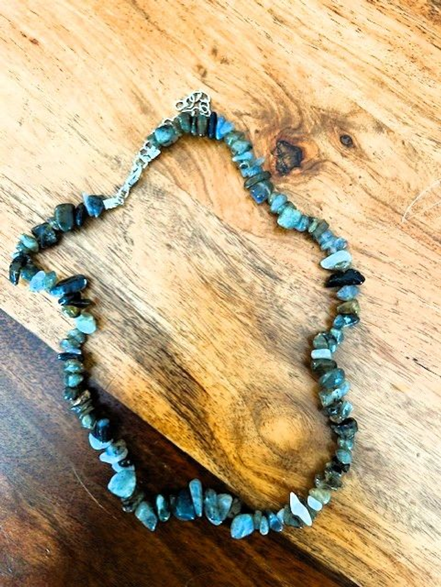Labradorite Crystal Chip Necklace – Handmade Chakra Jewellery for Intuition, Protection &amp; Spiritual Awakening