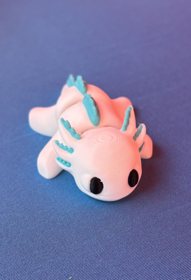 MINI Axolotl | White &amp; Blue