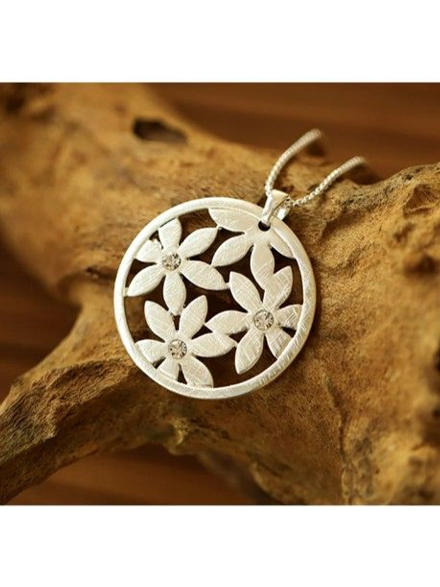 Andreani Halskette aus Metall mit Anhänger Blume