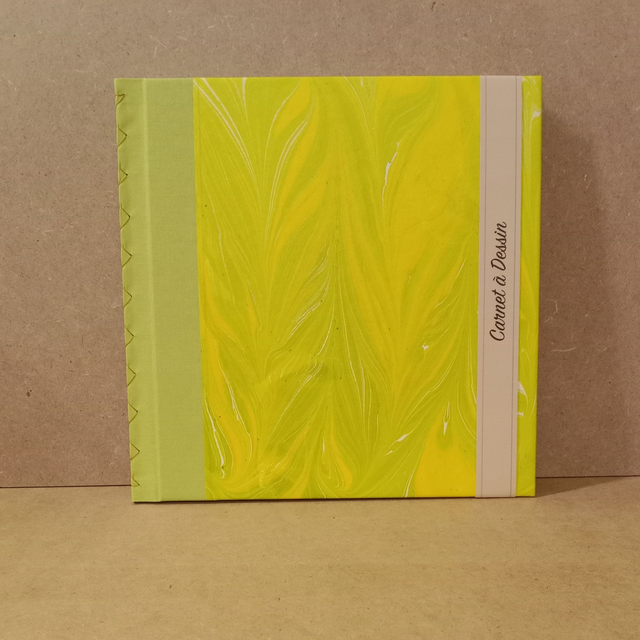 Carnet à dessin Jaune/Marbré