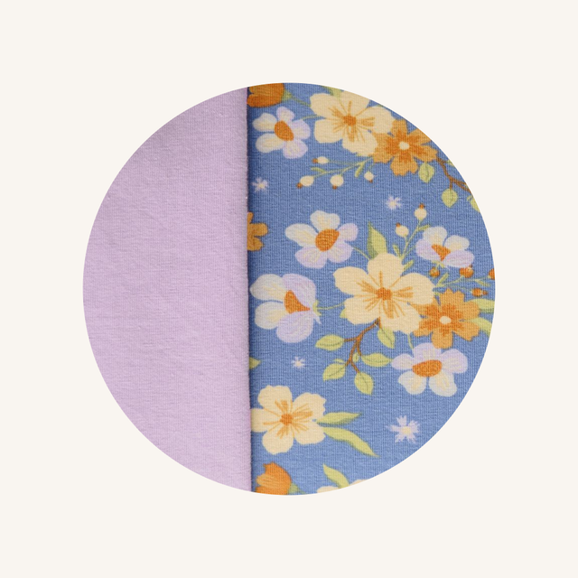 Bragas menstruales flores azul + lila