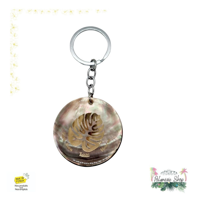 Porte-clés Nacre Monstrera