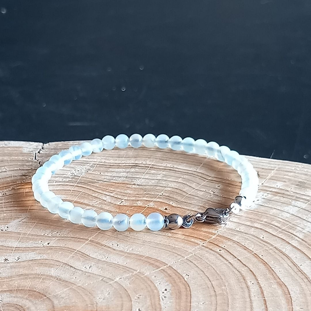 Bracelet fermoir en Opalite dépolie