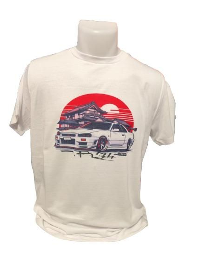 T-SHIRT NISSAN R34 GTR WHITE JAP