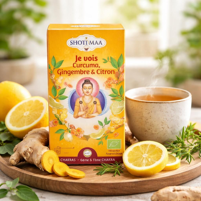 "Je vois" - Tisane bio - Curcuma, Gingembre, Citron