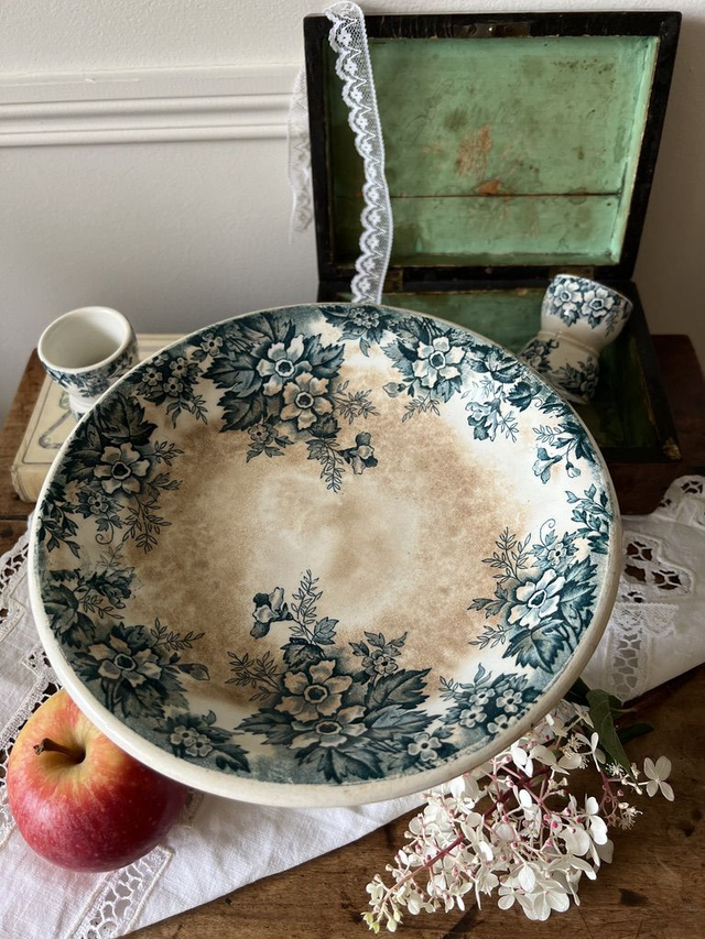 MARIE-LOUISE - Compotier patiné signé St Amand &amp; Hamage Nord - Terre de Fer