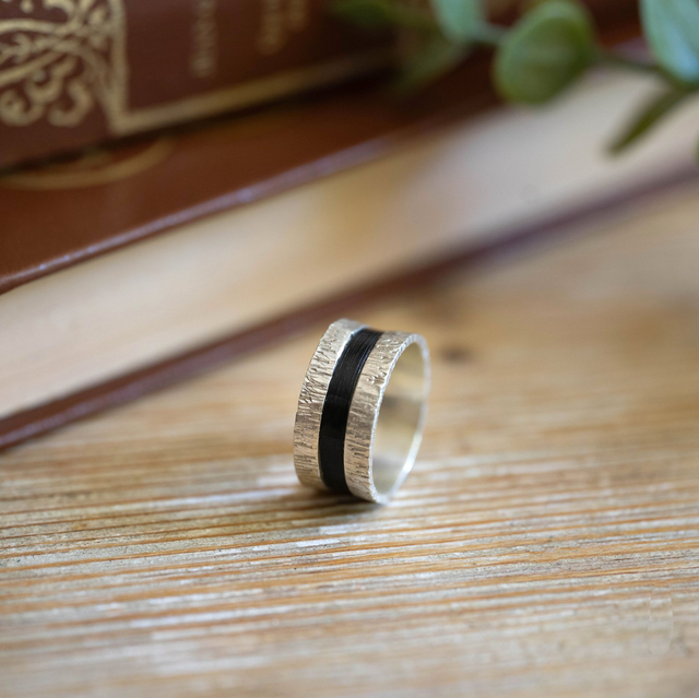 Bague Telluris - Argent, noir 