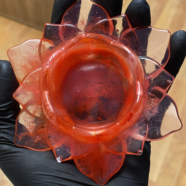 Resin lotus flower LED tea light holder