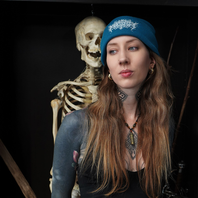 "Existentialist" Embroidered Beanie - BLUE TEAL