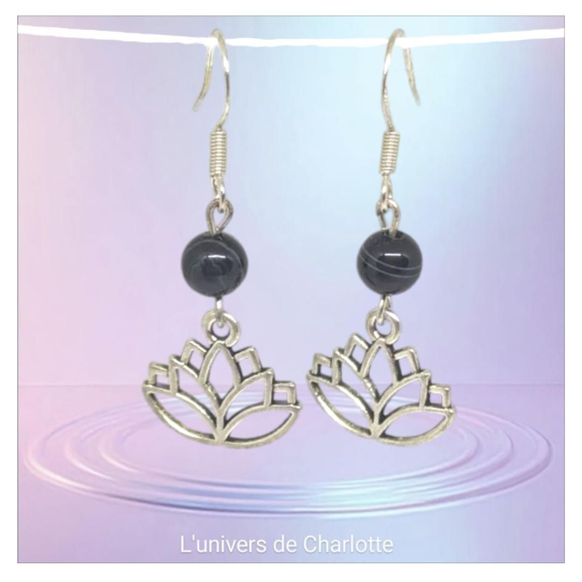 Boucles d'oreilles "Onyx" BO-074