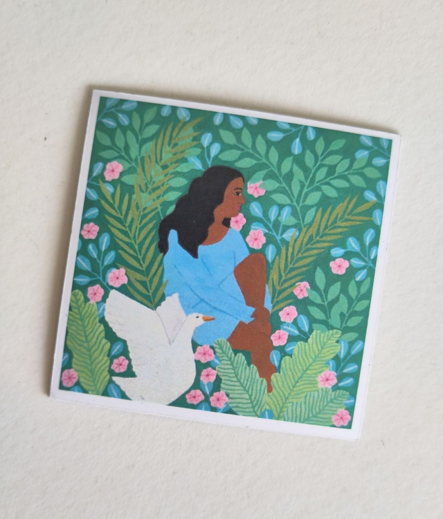 Magneet "Vrouw met gans"