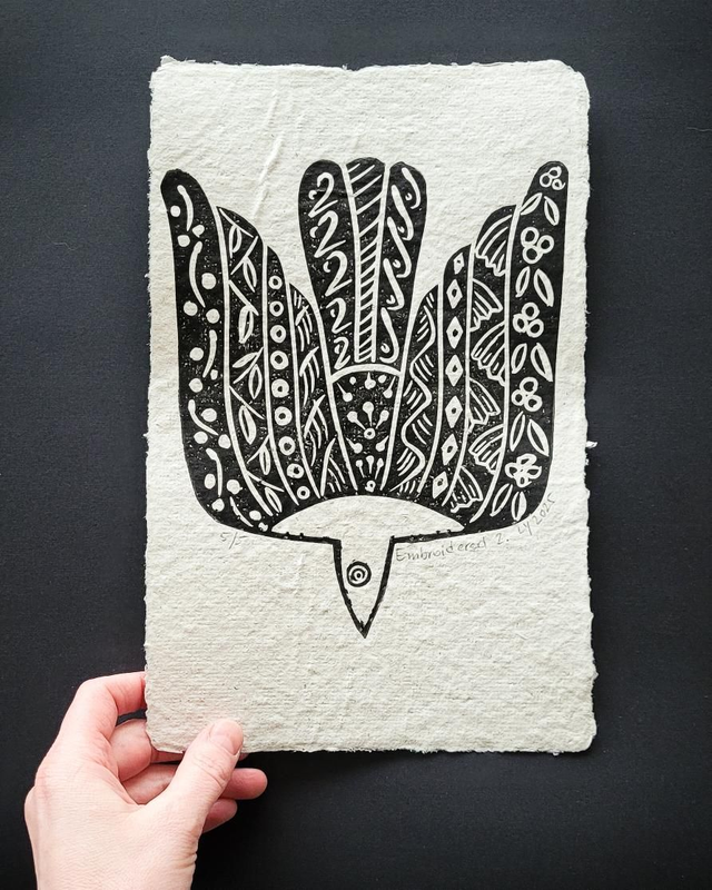 Embroidered 2 - print A4 (handmade paper)