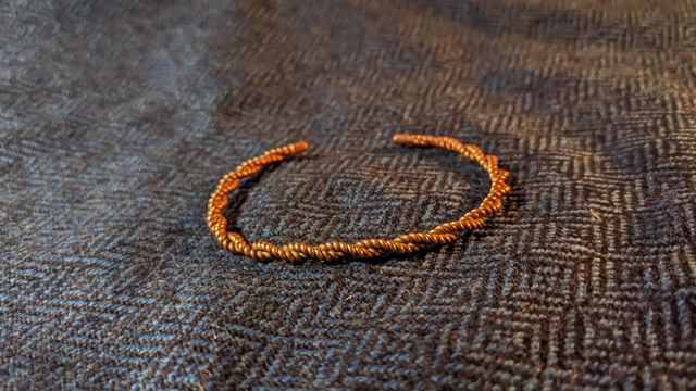 Fine twisted copper arm ring