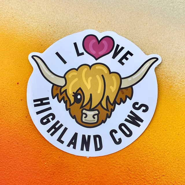 I ❤️ Highland Cows vinyl sticker (waterproof)