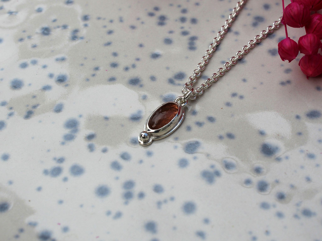 Anhänger Turmalin Rosa/beige