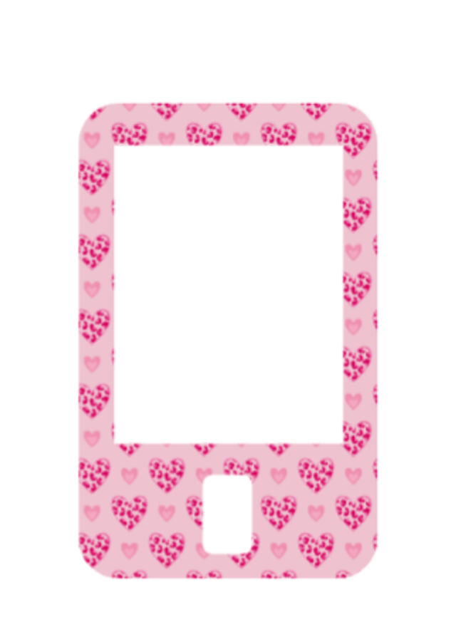 Pink hearts T Slim Sticker