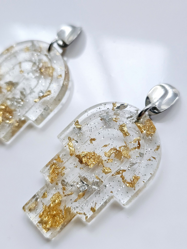 MIAMI transparente aux éclats d&#039;or et d&#039;argent 