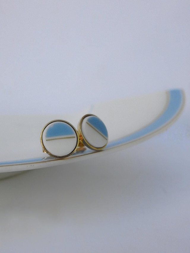Boucles d&#039;oreilles simples - porcelaine de Limoges - William Guerin et Cie no.2