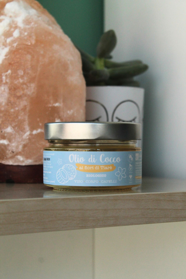 Olio di Cocco ai fiori di Tiarè biologico di La Saponaria (150 ml)