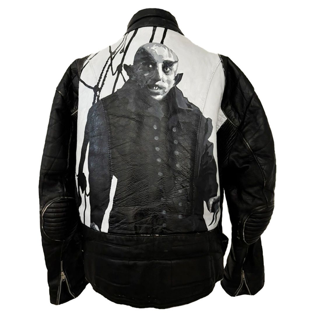 SOLD OUT - Nosferatu hand painted on to preloved leather jacket