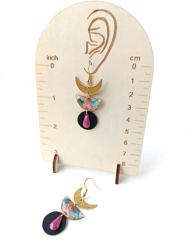 Boucles d'oreilles Upcyclées en Chambre à Air et Papier Recyclés - Bohèmes (1)