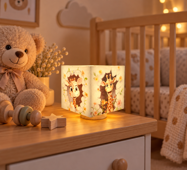 Lampe d'ambiance en cire 10x10cm - "Girafe"