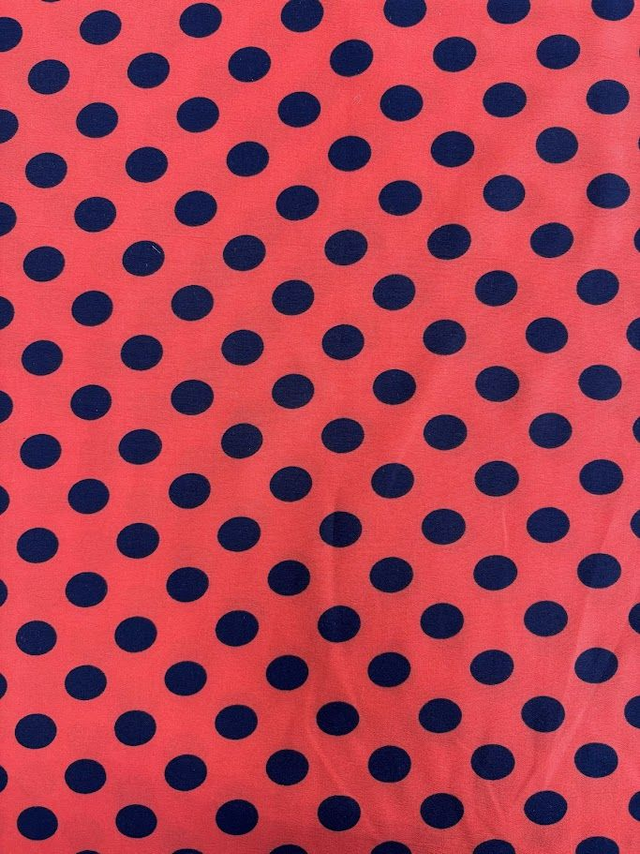 Red/Orange/Yellow/Green/Blue Polka Dot Crepe