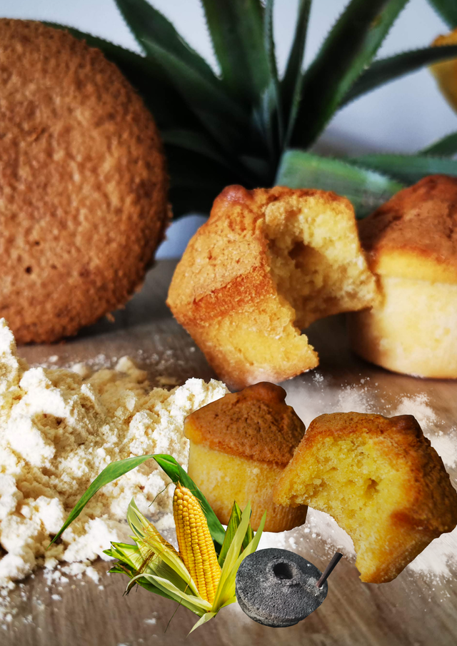 Lot de 4 mufins au ti-son (farine de maïs)