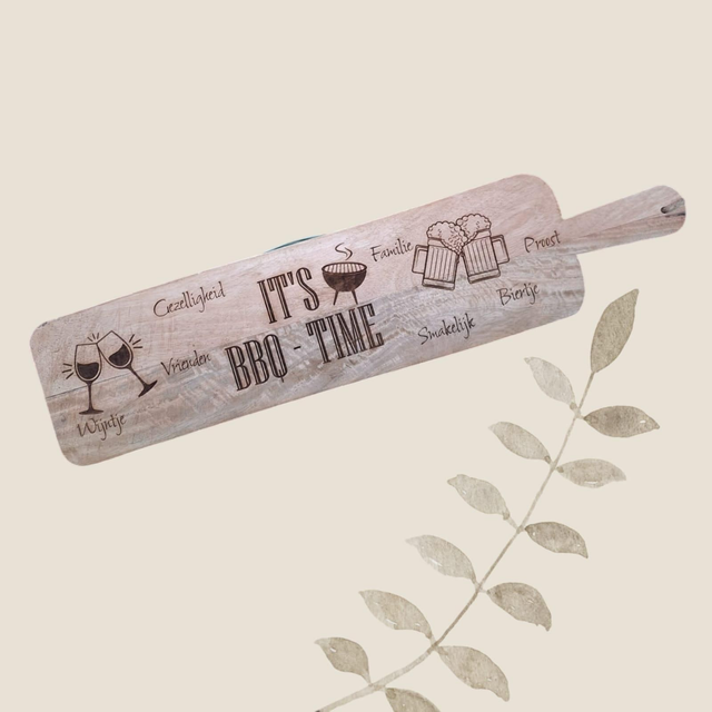 Mangohouten Lange Borrelplank voor BBQ Liefhebbers