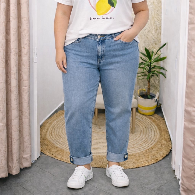 Jean mom femme grande taille 